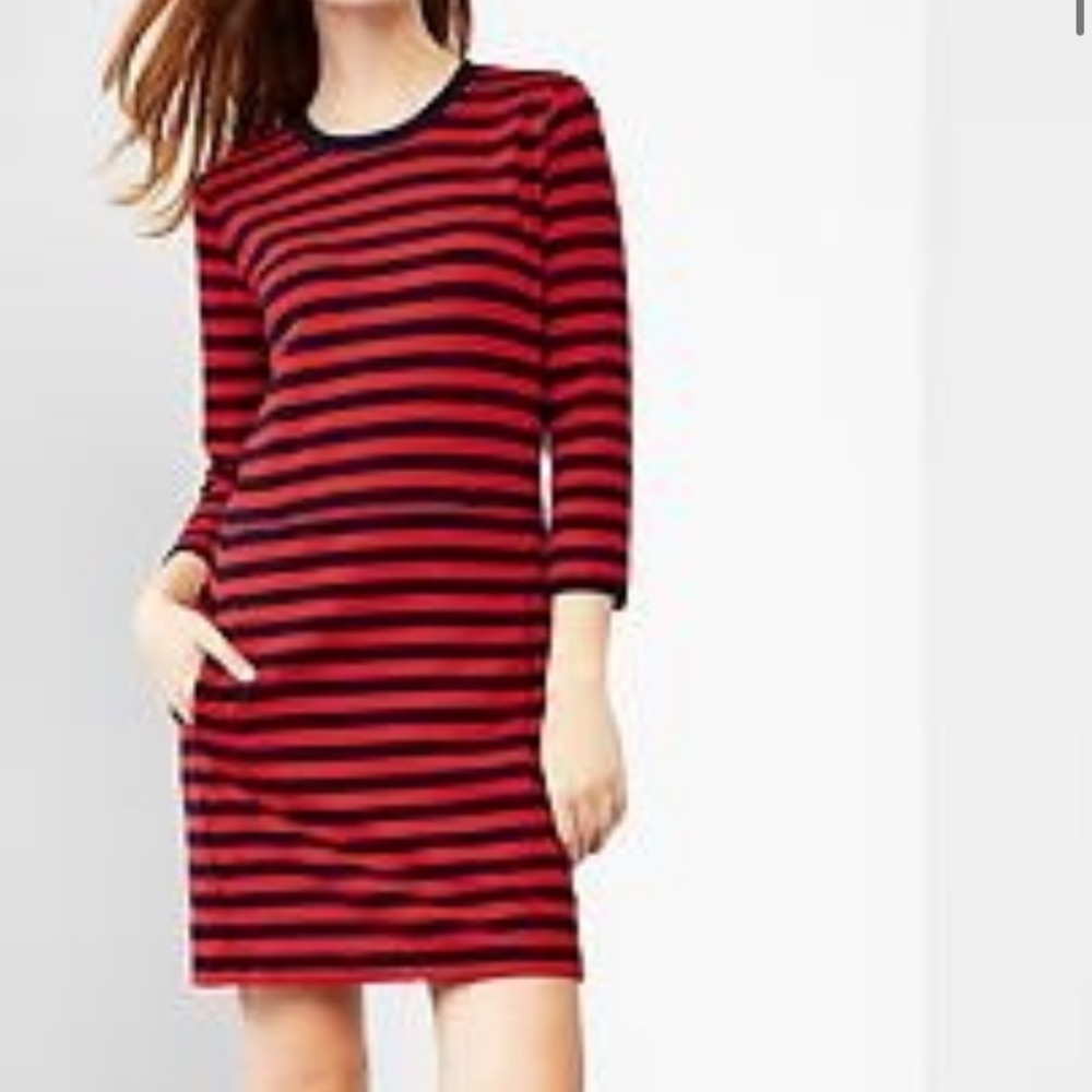 Gap 3/4 sleeve stripe Mini Dress SMALL